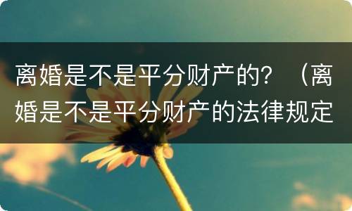离婚是不是平分财产的？（离婚是不是平分财产的法律规定）