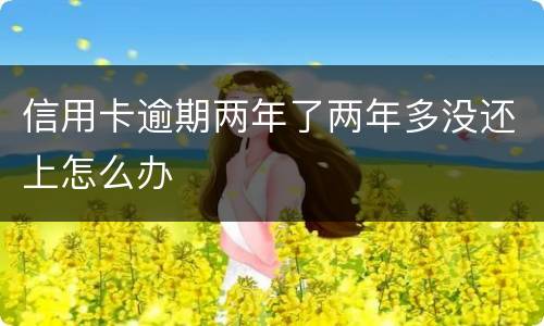 信用卡逾期两年了两年多没还上怎么办
