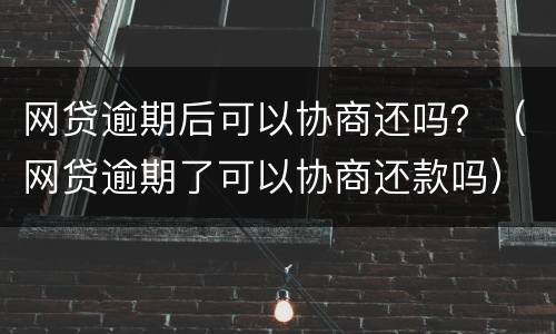 网贷逾期后可以协商还吗？（网贷逾期了可以协商还款吗）