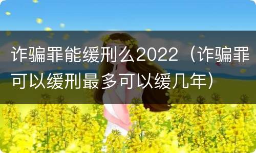 诈骗罪能缓刑么2022（诈骗罪可以缓刑最多可以缓几年）