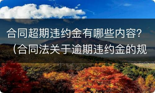 合同超期违约金有哪些内容？（合同法关于逾期违约金的规定）