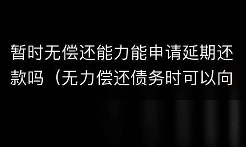 暂时无偿还能力能申请延期还款吗（无力偿还债务时可以向法院申请延期还款吗）
