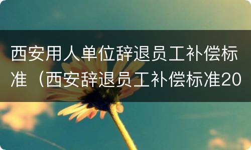 西安用人单位辞退员工补偿标准（西安辞退员工补偿标准2020）