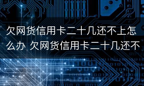欠网货信用卡二十几还不上怎么办 欠网货信用卡二十几还不上怎么办呢
