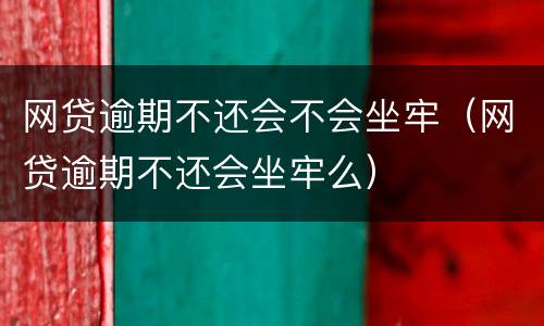 网贷逾期不还会不会坐牢（网贷逾期不还会坐牢么）