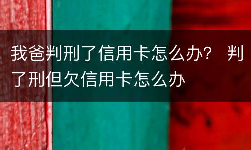 我爸判刑了信用卡怎么办？ 判了刑但欠信用卡怎么办