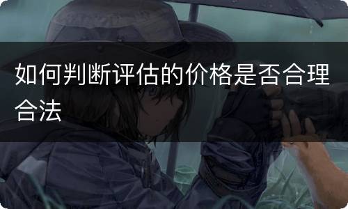 如何判断评估的价格是否合理合法
