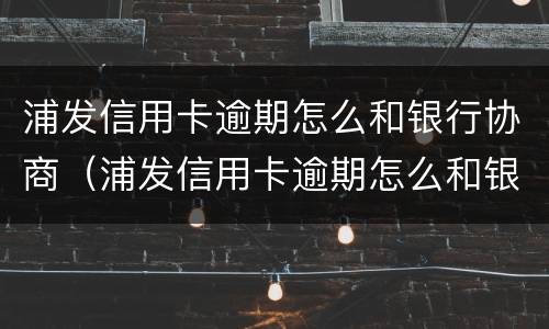浦发信用卡逾期怎么和银行协商（浦发信用卡逾期怎么和银行协商分期分三年）