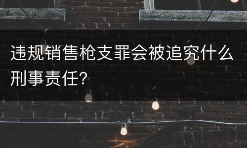 违规销售枪支罪会被追究什么刑事责任？