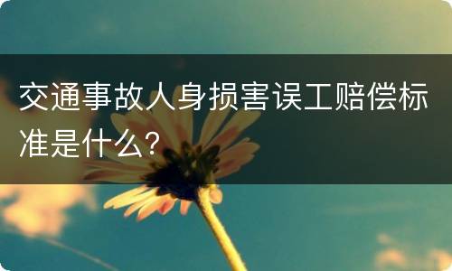 交通事故人身损害误工赔偿标准是什么？