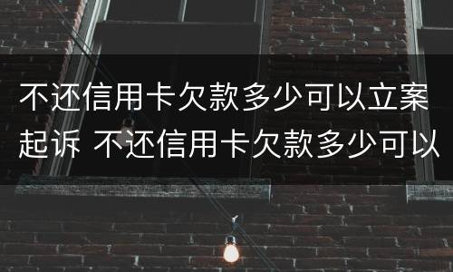 不还信用卡欠款多少可以立案起诉 不还信用卡欠款多少可以立案起诉离婚