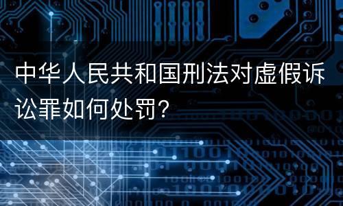 中华人民共和国刑法对虚假诉讼罪如何处罚？