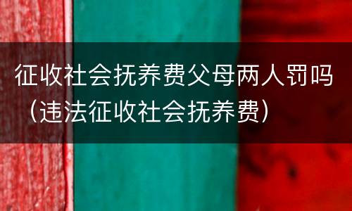 征收社会抚养费父母两人罚吗（违法征收社会抚养费）