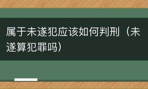 属于未遂犯应该如何判刑（未遂算犯罪吗）