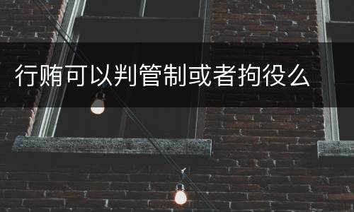 行贿可以判管制或者拘役么