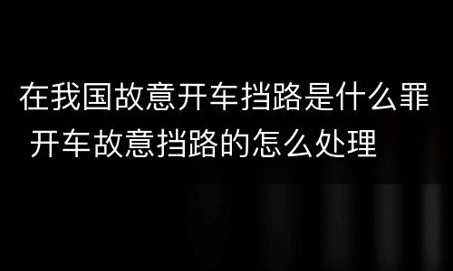 在我国故意开车挡路是什么罪 开车故意挡路的怎么处理