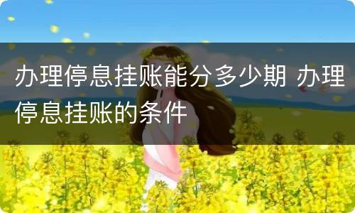 办理停息挂账能分多少期 办理停息挂账的条件