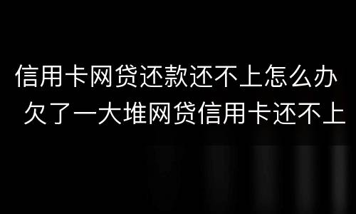 信用卡网贷还款还不上怎么办 欠了一大堆网贷信用卡还不上