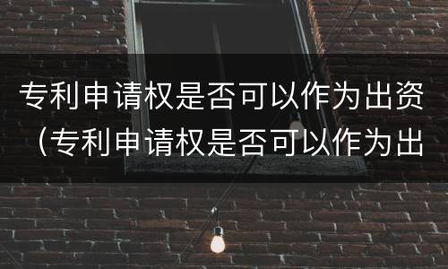 专利申请权是否可以作为出资（专利申请权是否可以作为出资人）