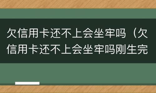欠信用卡还不上会坐牢吗（欠信用卡还不上会坐牢吗刚生完孩子）