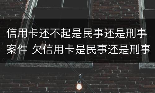 信用卡还不起是民事还是刑事案件 欠信用卡是民事还是刑事