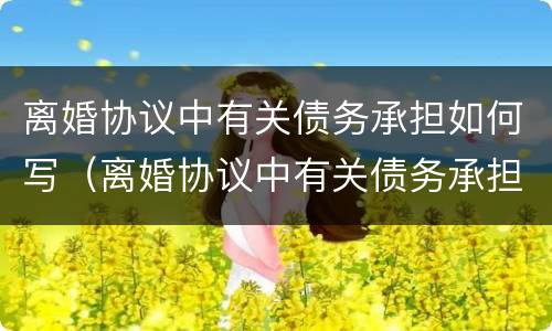 离婚协议中有关债务承担如何写（离婚协议中有关债务承担如何写才有效）