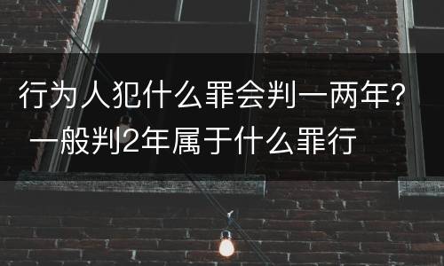 行为人犯什么罪会判一两年？ 一般判2年属于什么罪行