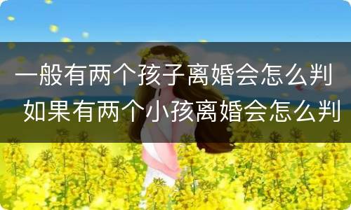 一般有两个孩子离婚会怎么判 如果有两个小孩离婚会怎么判