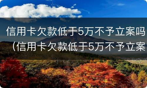 信用卡欠款低于5万不予立案吗（信用卡欠款低于5万不予立案吗为什么）