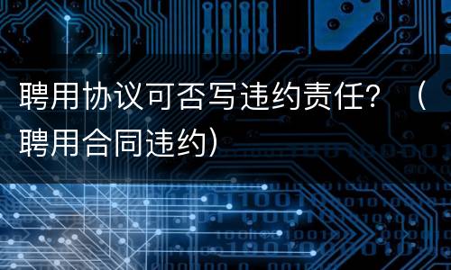 聘用协议可否写违约责任？（聘用合同违约）