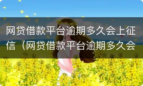 网贷借款平台逾期多久会上征信（网贷借款平台逾期多久会上征信报告）