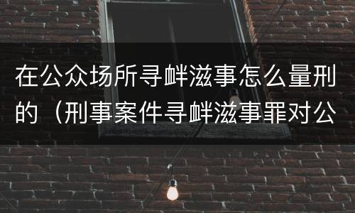 在公众场所寻衅滋事怎么量刑的（刑事案件寻衅滋事罪对公共场所的认定）