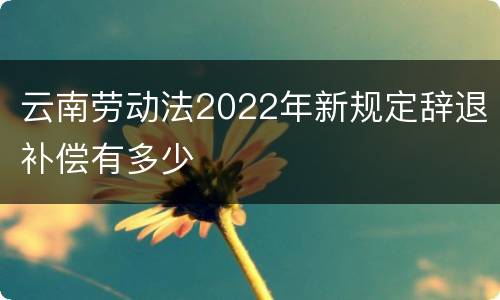云南劳动法2022年新规定辞退补偿有多少