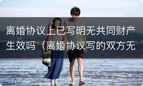 离婚协议上已写明无共同财产生效吗（离婚协议写的双方无共同财产）