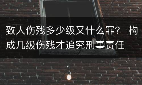 致人伤残多少级又什么罪？ 构成几级伤残才追究刑事责任