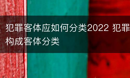 犯罪客体应如何分类2022 犯罪构成客体分类