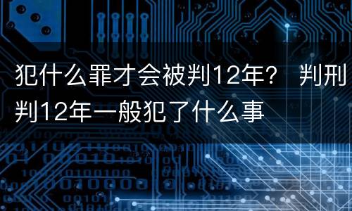 犯什么罪才会被判12年？ 判刑判12年一般犯了什么事