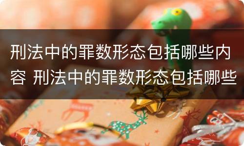 刑法中的罪数形态包括哪些内容 刑法中的罪数形态包括哪些内容和特征