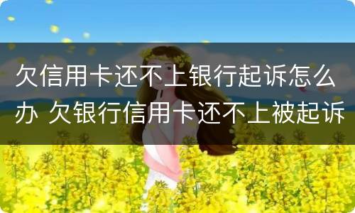 欠信用卡还不上银行起诉怎么办 欠银行信用卡还不上被起诉了怎么办