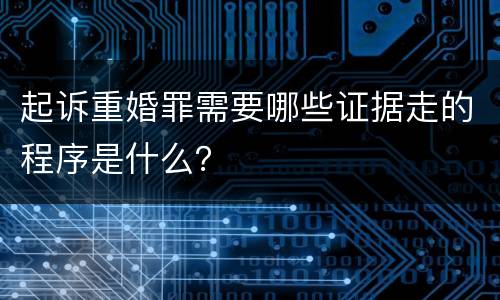 起诉重婚罪需要哪些证据走的程序是什么？