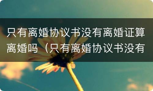只有离婚协议书没有离婚证算离婚吗（只有离婚协议书没有离婚证算离婚吗有效吗）