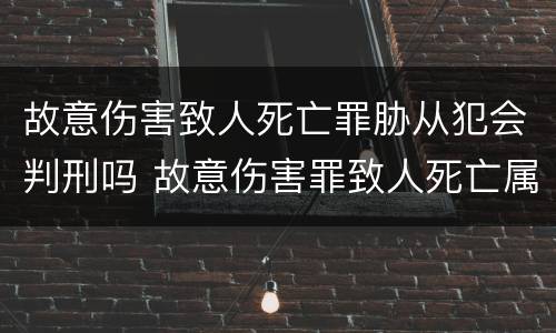 故意伤害致人死亡罪胁从犯会判刑吗 故意伤害罪致人死亡属于什么犯