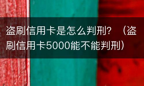 盗刷信用卡是怎么判刑？（盗刷信用卡5000能不能判刑）