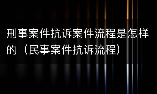刑事案件抗诉案件流程是怎样的（民事案件抗诉流程）