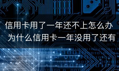 信用卡用了一年还不上怎么办 为什么信用卡一年没用了还有还款呢