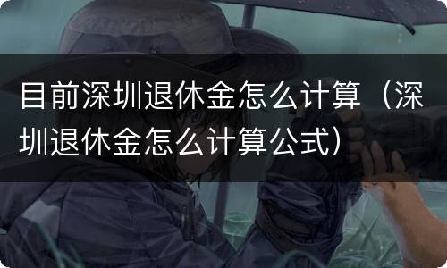 目前深圳退休金怎么计算（深圳退休金怎么计算公式）
