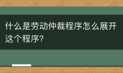 什么是劳动仲裁程序怎么展开这个程序？