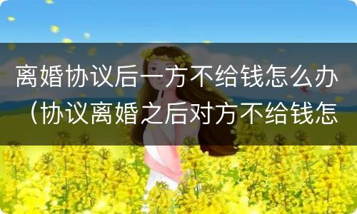 离婚协议后一方不给钱怎么办（协议离婚之后对方不给钱怎么办）