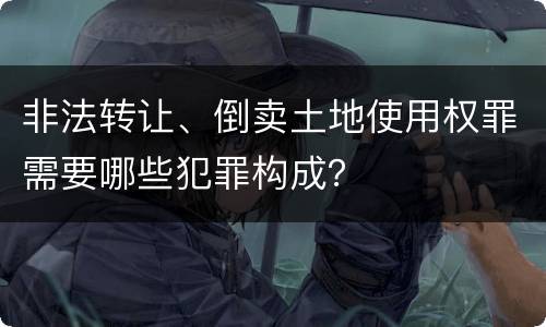 非法转让、倒卖土地使用权罪需要哪些犯罪构成？