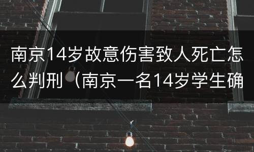 南京14岁故意伤害致人死亡怎么判刑（南京一名14岁学生确诊）